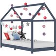 Haut de gamme Luxueux - Lit enfant cabane - Cadre de lit d'enfant Structure de lit Garçons Filles -Gris Bois de pin massi ®RRIGLV®-0