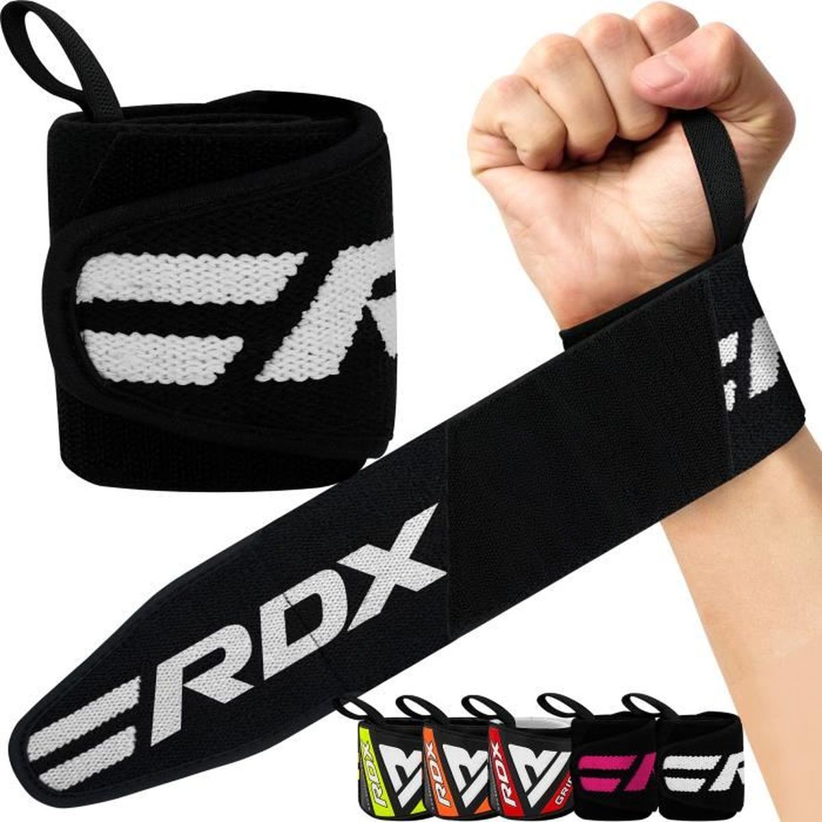 Genouillères RDX Powerlifting - Bandes Élastiques 2m - Certifiées IPL & USPA - Pour Squats, Haltérophilie, Fitness