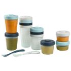 BEABA BÉABA - Lot 12 Portions Conservation et 2 Cuillères Silicone - Pack 1er Repas - Storm