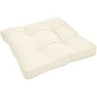 BEAUTISSU HOME STYLE Beautissu Coussin extérieur imperméable Xluna 50x50x10cm - Nature - Pour Assise - Idéal pour extérieur jardin balcon