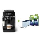 Machine à café Expresso Broyeur Automatique - PHILIPS - EP2230/10 - 275 g de café - 1,8 L - Noir mat + 2 Kit d'entretien AquaClean
