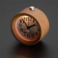 Réveil Silencieux Table Bois de Hêtre Alarme Horloge de Chevet Clock avec Veilleuse