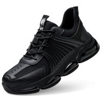 MBP chaussures de sécurité pour hommes-Tête en acier anti-crevaison résistant à l'usure respirant Chaussures de travail-noir