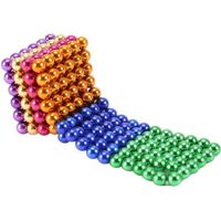gift-Cube magnétique magique Boules magnétiques en néodyme 216 billes 5mm 6 couleurs  -JOP