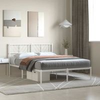 vidaXL Cadre de lit métal avec tête de lit blanc 120x200 cm 372226