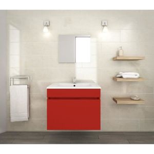 Meuble Salle De Bain Rouge Cdiscount