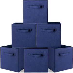 IDIMEX Lot de 2 boites de rangement en tissu gris foncé PACIFICO cube de  rangement pliable dim 27x27x27 cm, pour linge jouets vêtements pas cher 