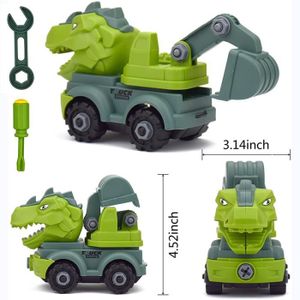 VOITURE - CAMION Excavateur T-Rex - Jouet de construction dinosaure pour enfants, voiture d'ingénierie, camion à benne bascula