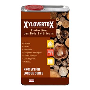 TRAITEMENT SOLS BOIS XYLOVERTOX - Protection des bois extérieurs - Nourrit, protège et entretient- Protection longue durée - 5 L - Fabriqué en France