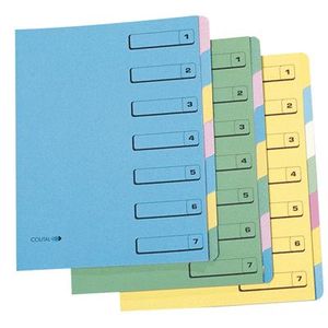 TRIEUR - PARAPHEUR Trieur carte simple 7 cases bleu
