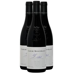VIN ROUGE Lirac Rouge 2019 - Lot de 3x75cl - Clos du Mont-Olivet - Vin AOC Rouge de la Vallée du Rhône - Cépages Grenache, Syrah, Mourvèdre
