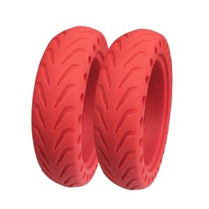 TROTTINETTE ELECTRIQUE couleur 2pcs pneu solide rouge Lot de 2 pneus en c