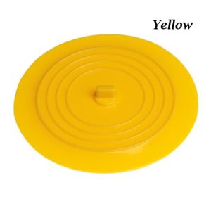 SIPHON DE LAVABO jaune 15 cm - Bouchon plat de 15cm en silicone,grand couvercle anti fuite pour baignoire, capteur de cheveux,