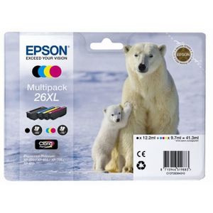 PACK CARTOUCHES EPSON Multipack T2636 XL - Ours Polaire - Noir, Cy