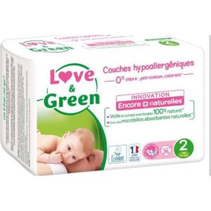 Couches hypoallergéniques T3 x 52 LOVE & GREEN blanc - Love and Green