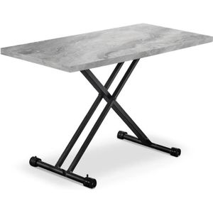 TABLE BASSE Table basse relevable - MENZZO - Duke - Effet Marbre Gris - Métal - Contemporain - Design