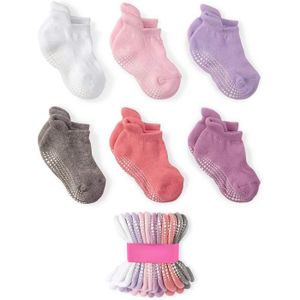 Berun 5 Paires Chaussettes Antidérapantes en Coton Bébé Enfant Motif  Animaux Chaussettes de Fille et Garçon 5 Multicolore A 0-12 mois :  : Mode
