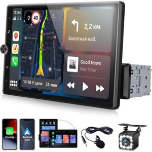 AUTORADIO Autoradio Bluetooth 1 Din Carplay Android Auto Média Récepteur,10.4 Pouces Écran Tactile Lecteur Avec Bluetooth-Fm-Usb-Aux-Sd[J658]