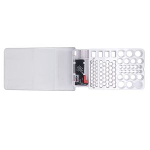 BARDAGE - CLIN Organisateur de batterie SHIPENOPHY - Boîte de stockage avec rembourrage souple et couvercle transparent - Blanc