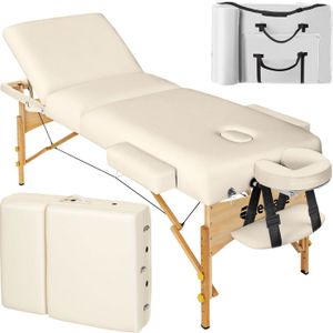 TABLE DE MASSAGE - TABLE DE SOIN TECTAKE Table de massage Portable Pliante à 3 zones  Sac de transport compris 218 x 102 x 65 - 90 cm - Beige
