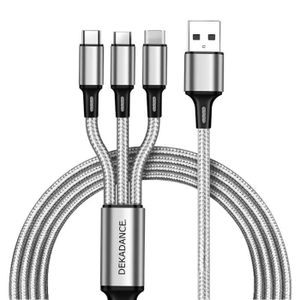 Multi Câble chargeur universel Fast charge (3A) pour téléphone smartphone  (Pour Iphone, Samsung, Ipad, ps4, ps5, enceinte) 3 en 1 Embout  Magnétique