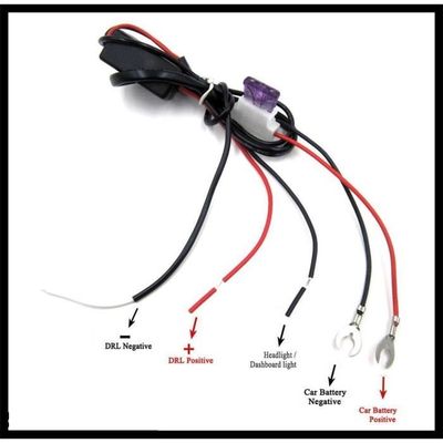 Kit Câblage Pour Phares Antibrouillard LED - Relais 40A, Interrupteur Lumineux, Câble 3,26 M