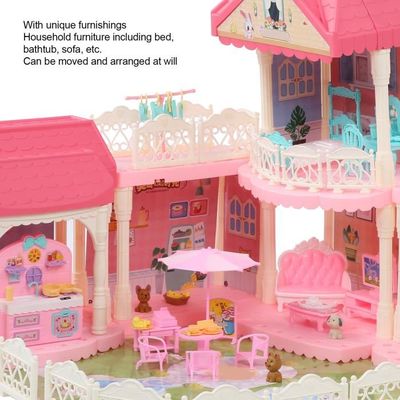 Maison de Poupée Barbie en ABS Pas Cher 2 Étages Meubles et Accessoires  Rose HB042 - Cdiscount Jeux - Jouets