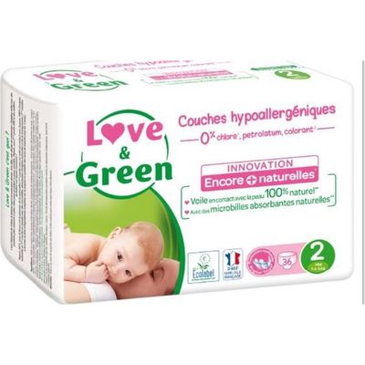 Couches hypoallergéniques T5 x 40 LOVE & GREEN blanc - Love and Green