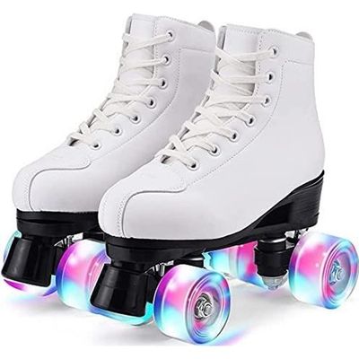 Patins à Roulettes Quad Réglables Pour Enfants – Chaussures De Patinage 4 Roues, Pour Intérieur Et Extérieur, Débutants - 12