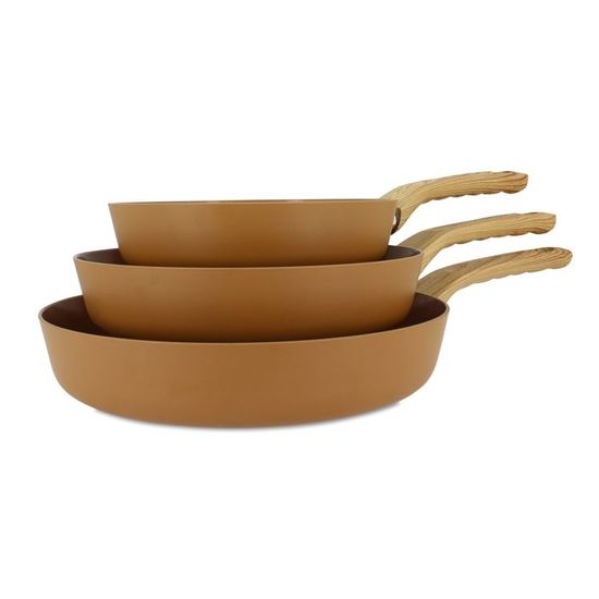 Poêle Ogo Ector En Aluminium Et Manche En Bois 28 Cm Noir