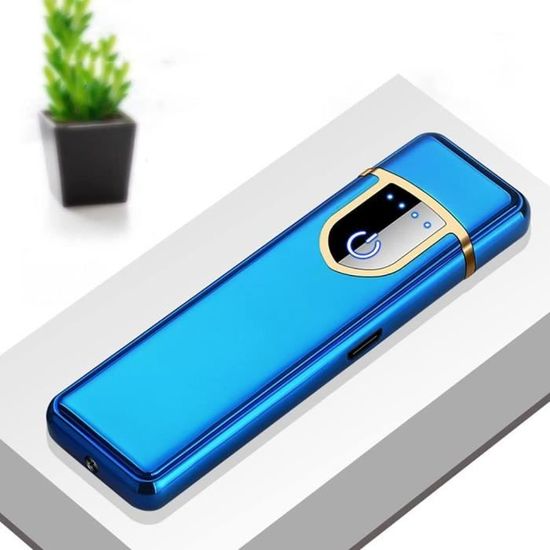 Briquet USB Rechargeable Sans Flamme - Double Arc, Coupe-vent, 0,8 Cm D'épaisseur, Charge En 2h, Noir Mat