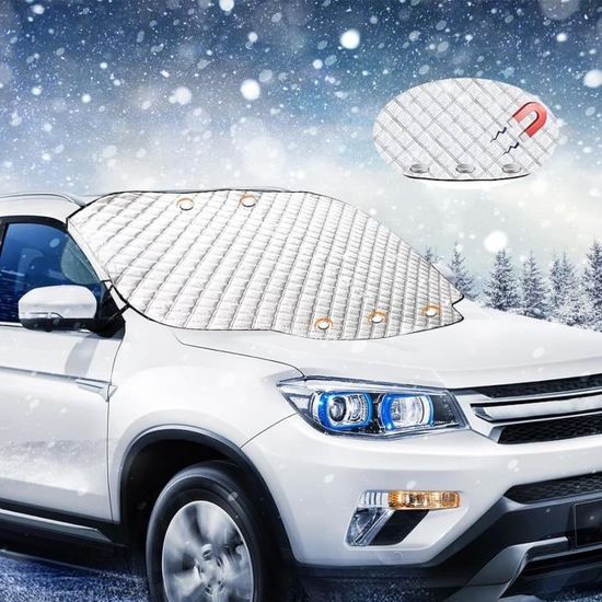 Housse Pare-Brise Voiture Magnétique Viedouce - 183x116 Cm - 4 Couches Anti-Givre, Neige, Soleil - Pour SUV, Voiture, Camion