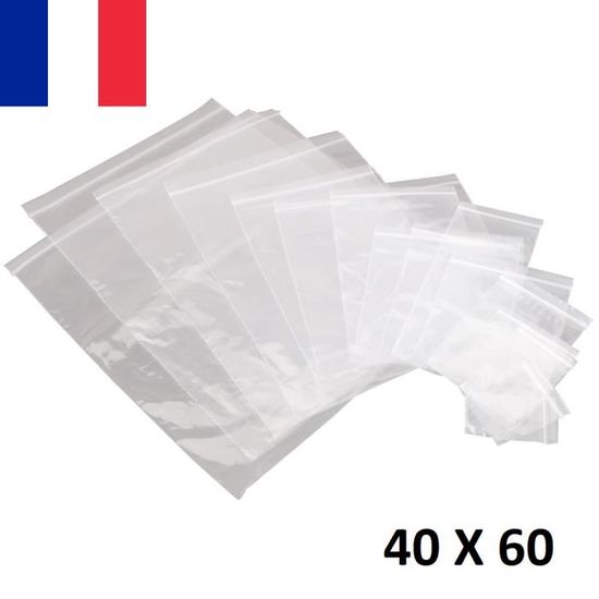 LOT 500 sachets zip  40x60 plastique pochette pression pochon 4x6 alimentaire f 