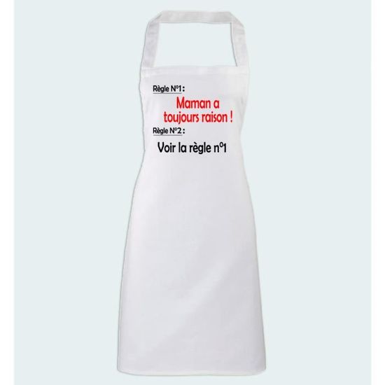 Tablier De Cuisine Humour Maman A Toujours Raison Achat Vente Tablier De Cuisine Soldes Cdiscount