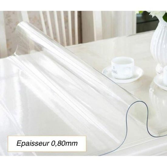 Toile cirée transparente en plastique 0,2 mm (taille large)