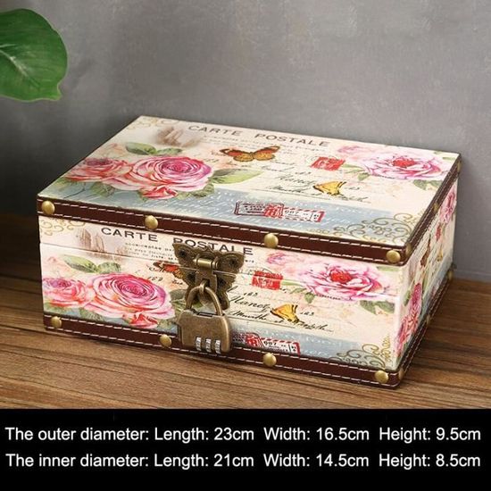 FRCOLOR Coffre Au Trésor Vintage Avec Serrure à Combinaison