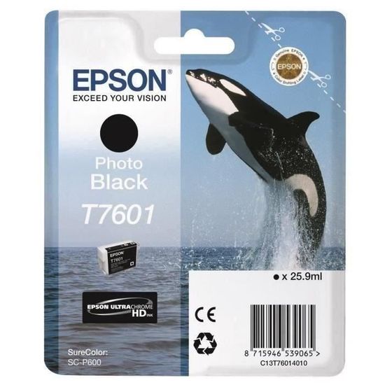 EPSON Cartouche d'encre T7601 Noir - Orque (C13T76014010)
