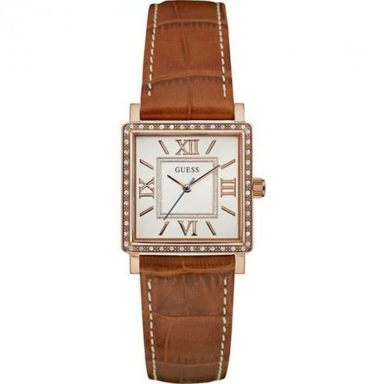 Montre GUESS Pour Femme - Cadran Bleu, Bracelet Cuir Rose Vif, Référence U0456L9, Neuve Avec étiquette