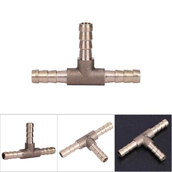Raccord De Tuyau En Laiton, Type T, Adaptateur De Connecteur à 3 Voies 4/5/6/8/10/12/16/19mm, Tuyau Barbelé Pagode, Raccords De Tube D'eau, Joint En Laiton, 1 Pièce