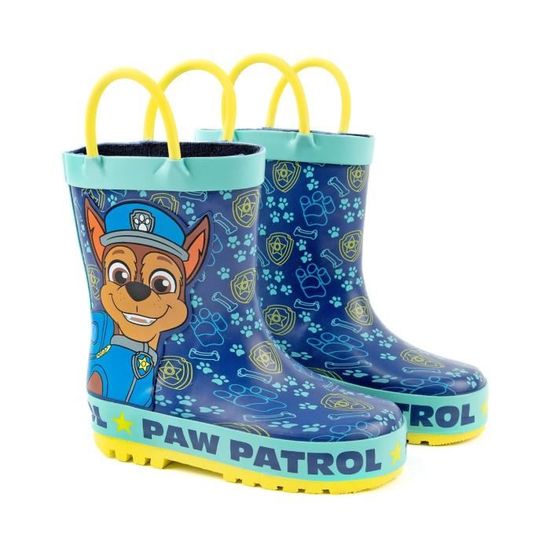 Bottes de pluie pour enfant Paw Patrol Chase Imprime integral Orteils contrastes Boucle pour enfiler