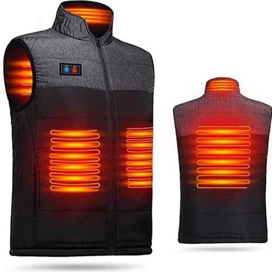 Gilet Chauffant Électrique 5 Zones USB – 3 Niveaux Chaleur – Homme Femme Randonnée Ski