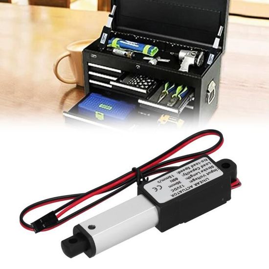 Actionneur Linéaire Micro 30mm Course 60N 12V - Mini Moteur Électrique Étanche Compact