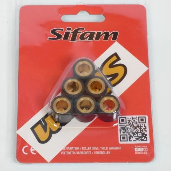 Galets Variateur Scooter MBK 50 CW Booster Spirit - Sifam 15x12mm - 6,8g - Lot De 6 - Neuf