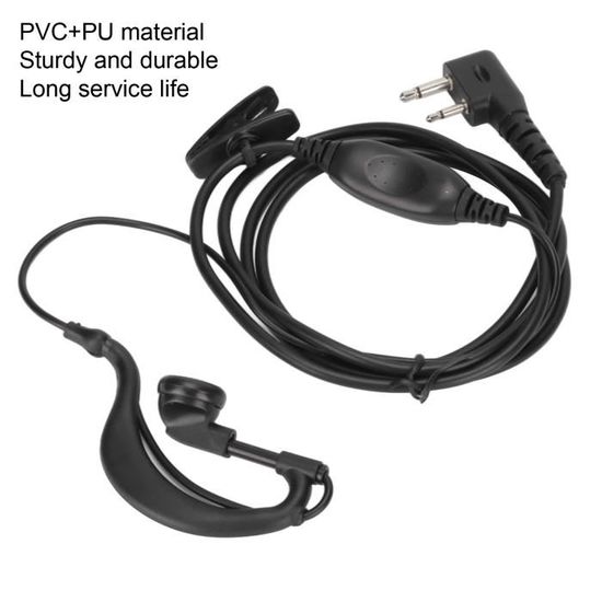 Oreillette En D Avec PTT Pour Talkie-walkie - Compatible Baofeng UV-5R, Kenwood, BF-888S, Etc. - 5
