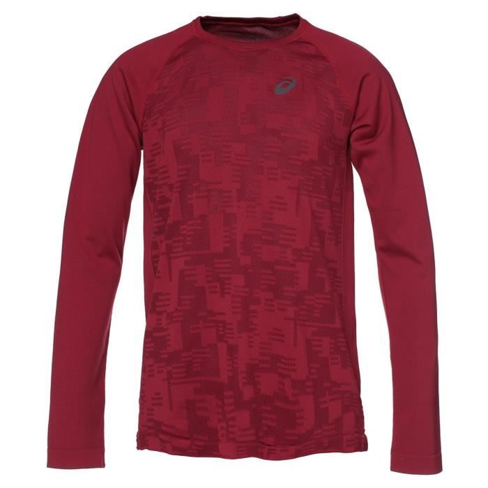 ASICS Seamless Tee-shirt manches longues Homme - Rouge