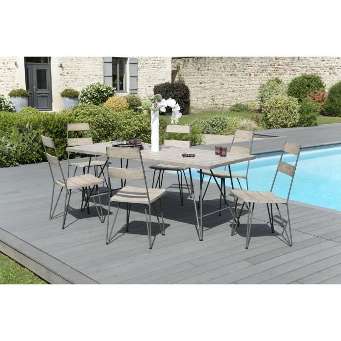 Table Rectangulaire En Bois Bleue + 2 Chises Assorties, Lot D'occasion Pour Intérieur