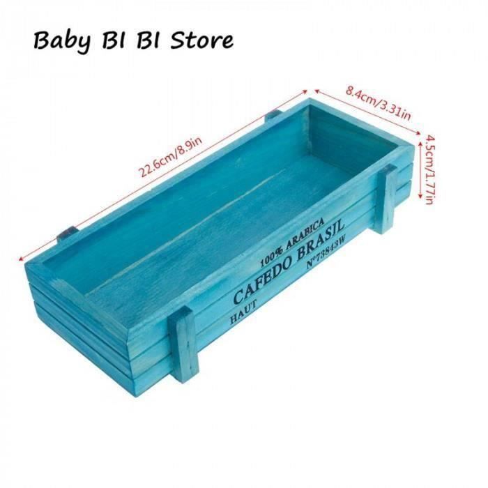 Version Bleu royal - Vintage Bois Jardin Fleur Jardinière Succulente Pot Rectangle Abreuvoir Boite Plante Lit #65