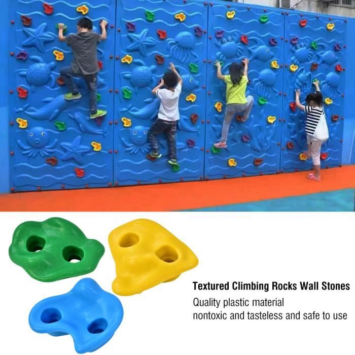 10pcs Prises d'Escalade texturée avec Boulons pierre de mur d'escalade kit Pierres Poignées d'Escalade multi-couleur -KEL