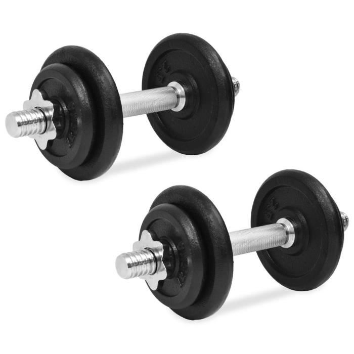 Ensemble d'haltères 14 pcs 20 kg Fonte RUR