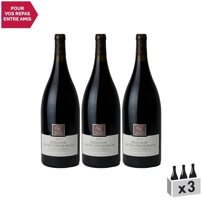 Bourgogne Hautes Côtes de Beaune Clos de la Pérrière MAGNUM Rouge 2017 - Lot de 3x150cl - Domaine Parigot Père et Fils - Vin AOC